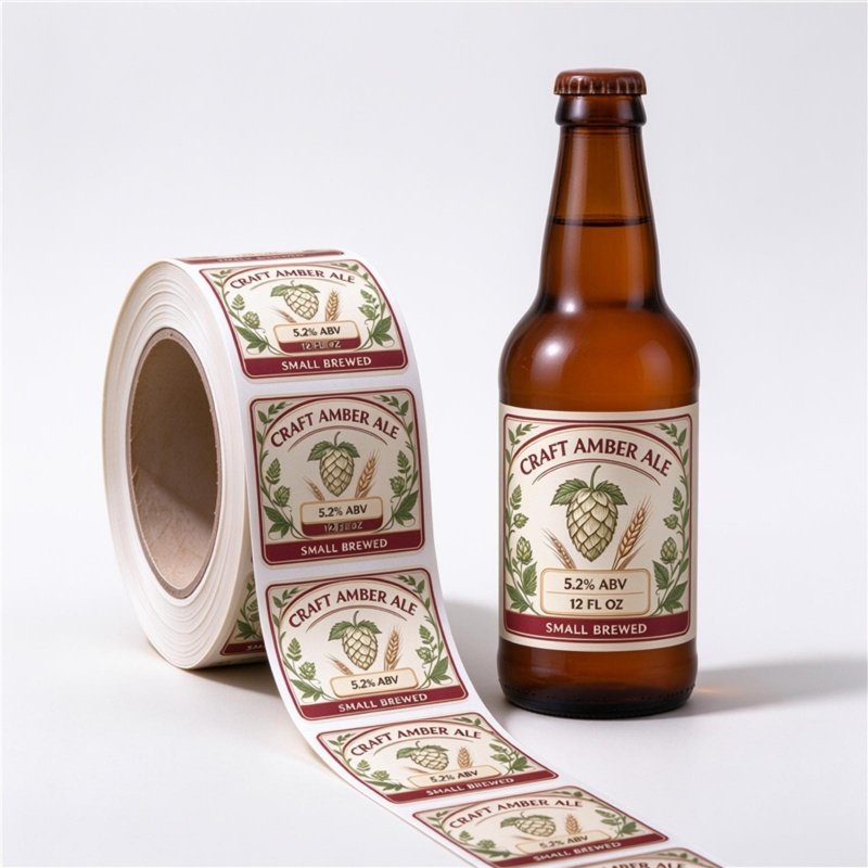 Waterproof custom printed labels for glass beer bottles