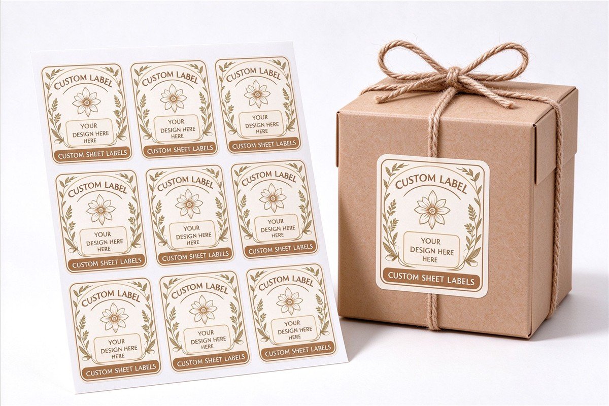 Custom printed sheet labels for small batches, prototypes and packaging boxes