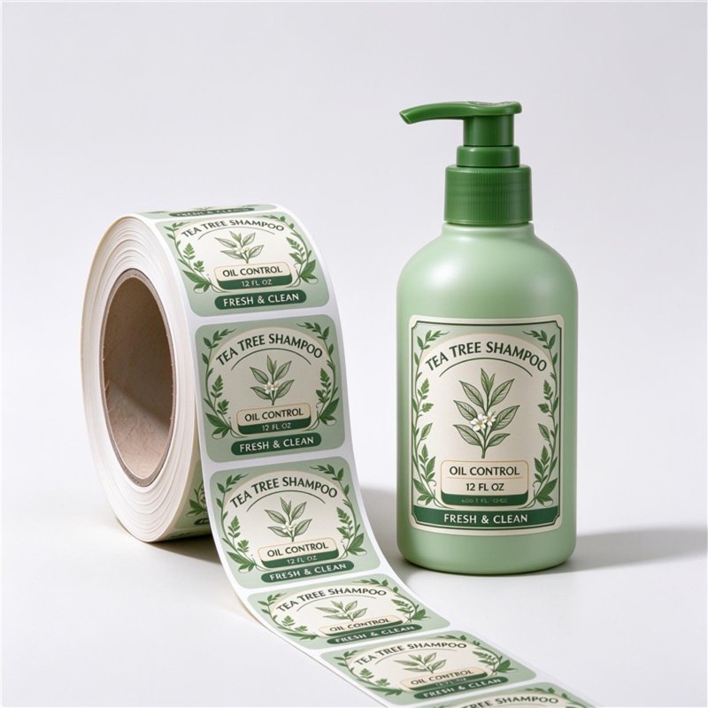 Waterproof squeeze-resistant custom labels for shampoo and body wash bottles