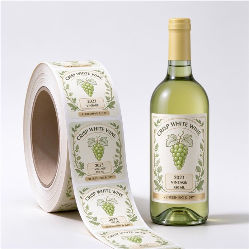 Premium textured paper custom printed labels for wine bottles